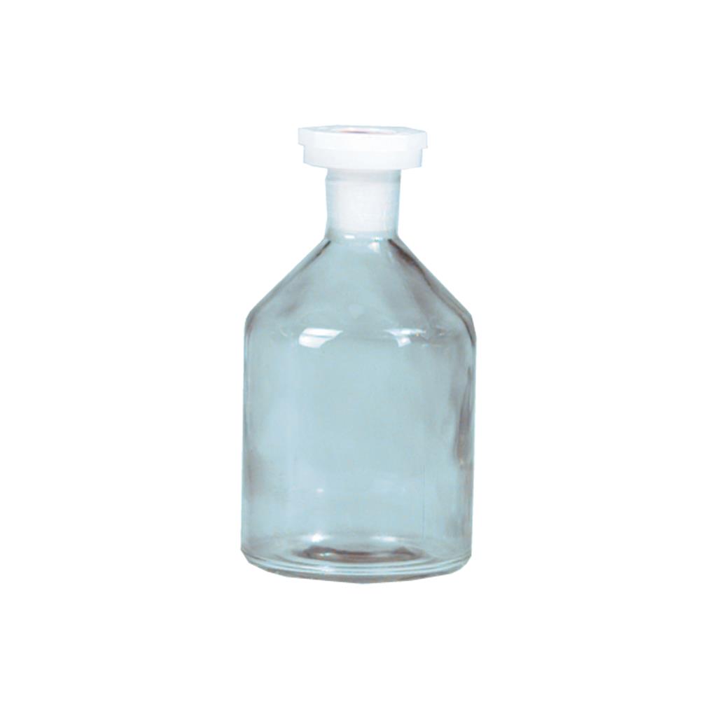 Enghalsflasche 100 ml, farblos NS-Polystopfen