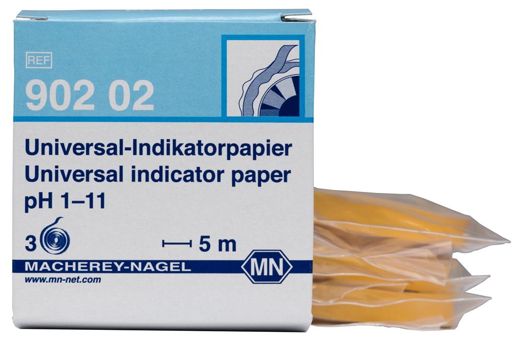 Universalindikatorpapier pH 1-11 Nachfüllpackung mit 3 Rollen