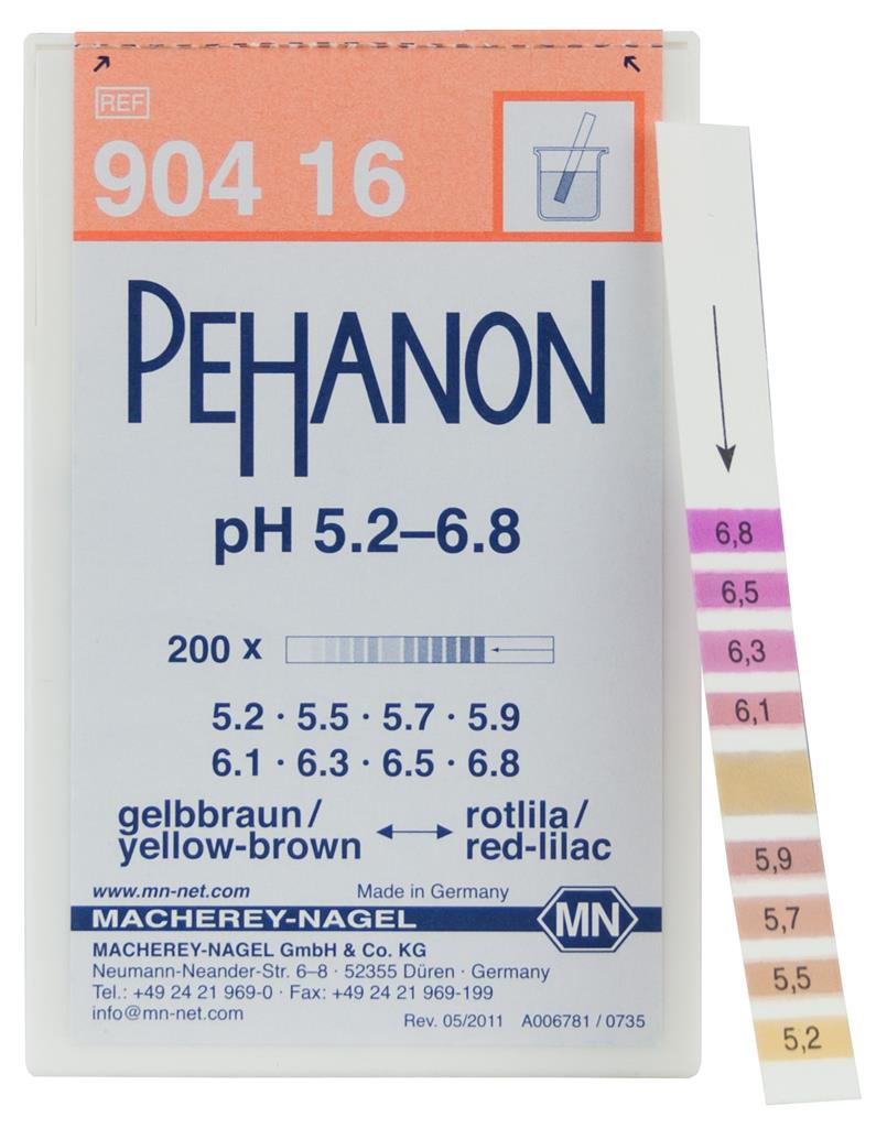 Pehanon-Indikatorpapier, 5,2-6,8 Dose mit 200 Streifen  11x100 mm