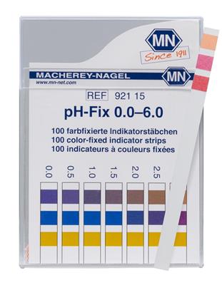 pH-Fix Indikatorstäbchen  0,0-6,0 100 Stäbchen  6 x 85 mm