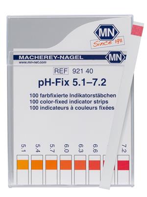 pH-Fix Indikatorstäbchen  5,1-7,2 100 Stäbchen 6 x 85 mm