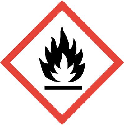 Gefahrstoff-Piktogramm 13 x 13 mm Flamme, Streifen mit 10 Stück