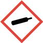 Gefahrstoff-Piktogramm 17 x 17 mm Gaszylinder, Streifen mit 10 Stück